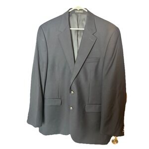 Michael Kors Men's 42L Navy Wool Sport Coat 2 Silver Button Jacket Classic Prepp
